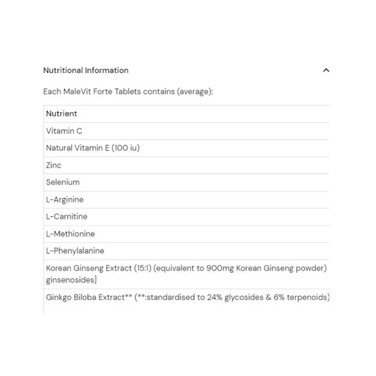 Health Aid MaleVit Forte Tablets 30 Tablets