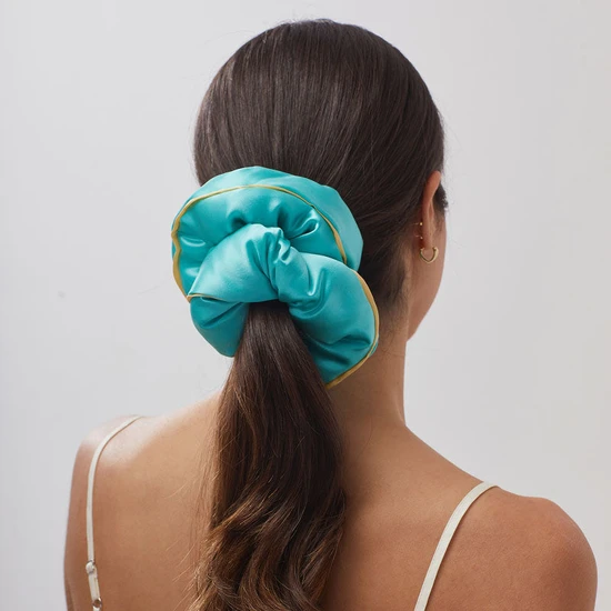 Drowsy Breakfast At Drowsy Turquoise Padded Scrunchie 1 unit