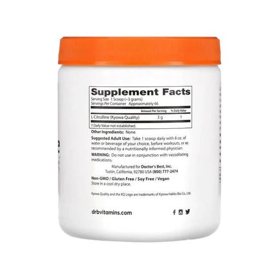 Doctor's Best L-Citrulline Powder 200g