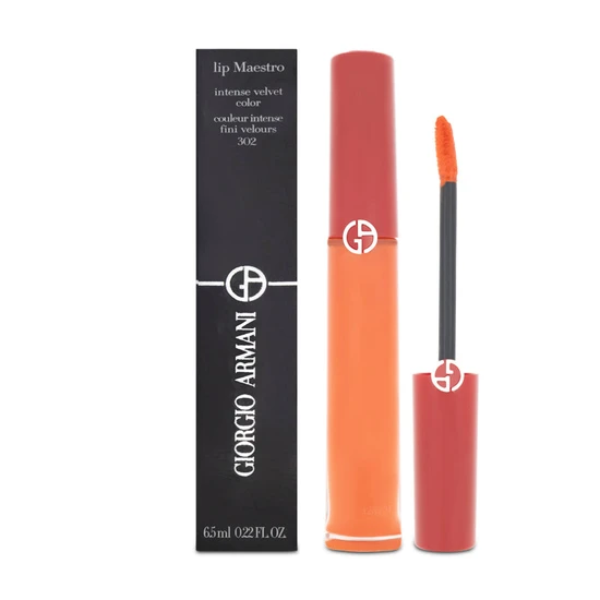 Giorgio Armani Lip Maestro Velvet Liquid Lipstick 302 Orange Velvet Finish