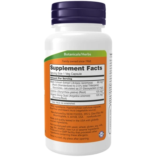 NOW Foods Black Cohosh Root 80mg - 90 Veg Capsules