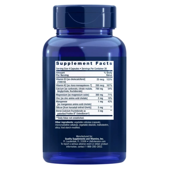 Life Extension Bone Restore With Vitamin K2 120 Capsules