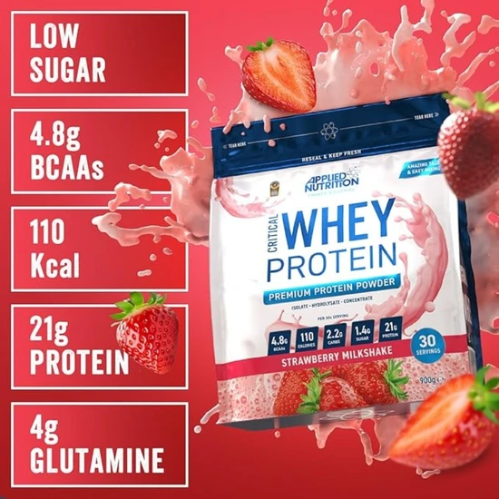 Applied Nutrition Critical Whey Strawberry Milkshake 900g
