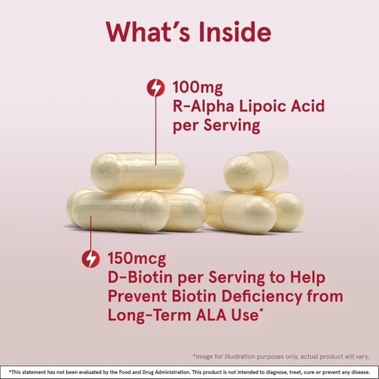 Jarrow Formulas R-Alpha Lipoic Acid + Biotin 60 Capsules