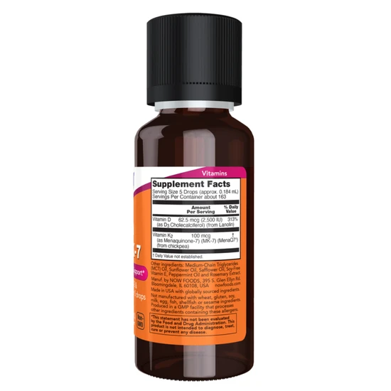 NOW Foods Liquid D-3 & MK-7 30ml