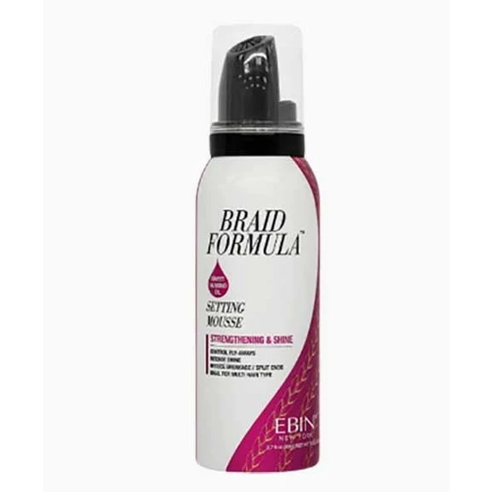 Ebin New York Braid Formula Setting Mousse With Sweet Almond Oil 354ml / RED