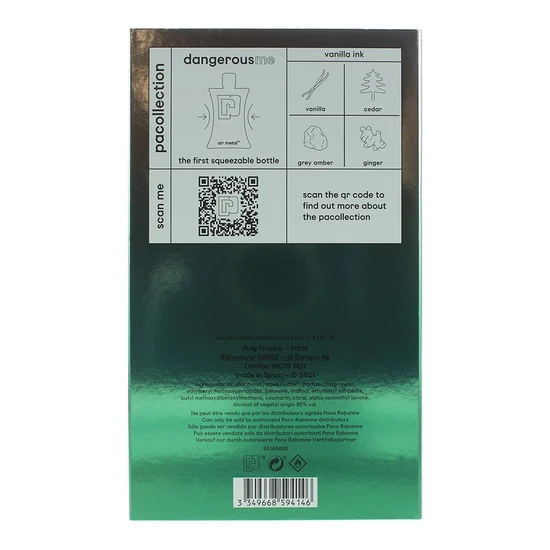 Paco Rabanne Pacollection Dangerous Me Eau De Parfum 62ml