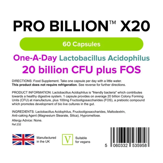 Lindens Pro Billion x20 20bn CFU VegCaps 60 Capsules