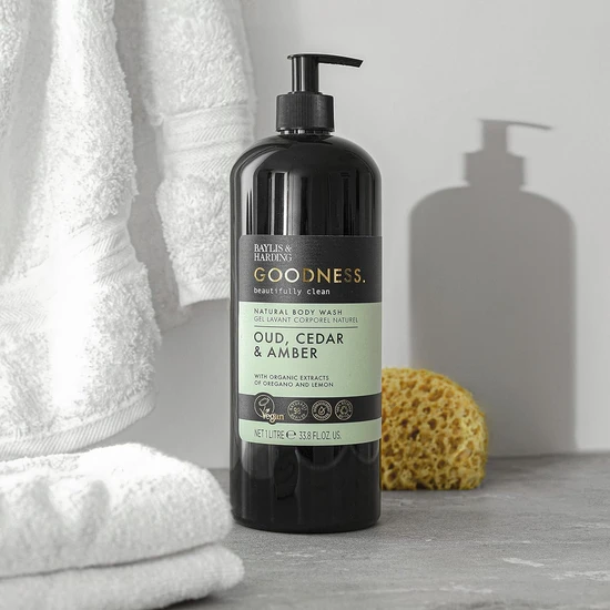 Baylis & Harding Goodness Oud Cedar & Amber Natural Body Wash 500ml