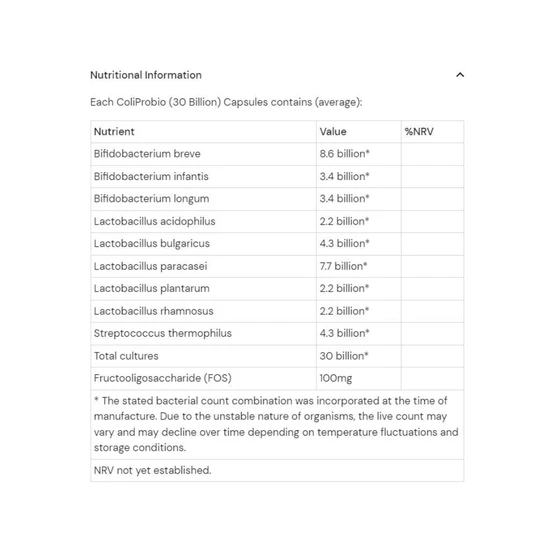 Health Aid ColiProbio 30 Billion Capsules 30 Capsules