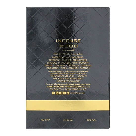 Ajmal Incense Wood Eau De Parfum 100ml