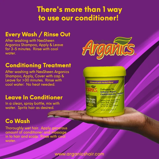 Arganics Extra Virgin Olive Oil Infinite Repair Conditioning Treatment 454 g