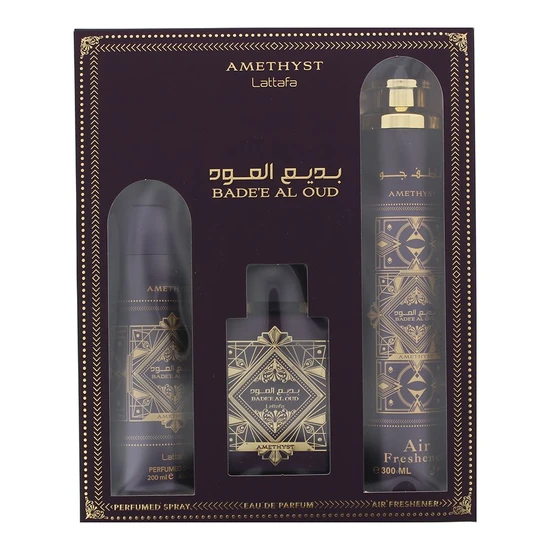 Lattafa Bade'e Al Oud Amethyst Eau De Parfum Gift Set 100ml