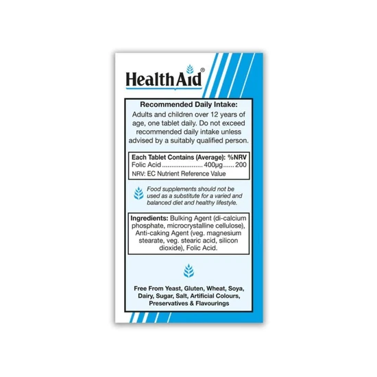 Health Aid Folic Acid 400ug Tablets 90 Tablets