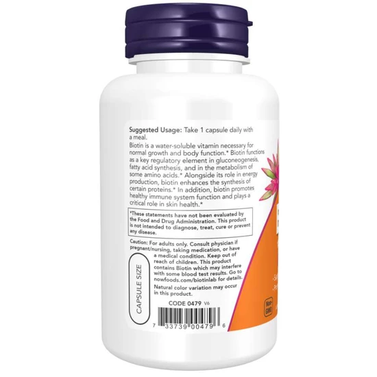 NOW Foods Biotin Capsules 10mg Extra Strength - 120 Capsules