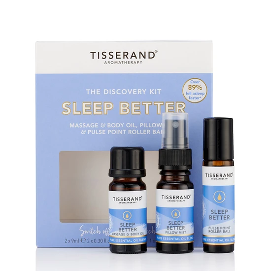 Tisserand Aromatherapy Sleep Better Discovery Kit 9ml Body Oil, 9ml Pillow Mist & 10ml Rollerball