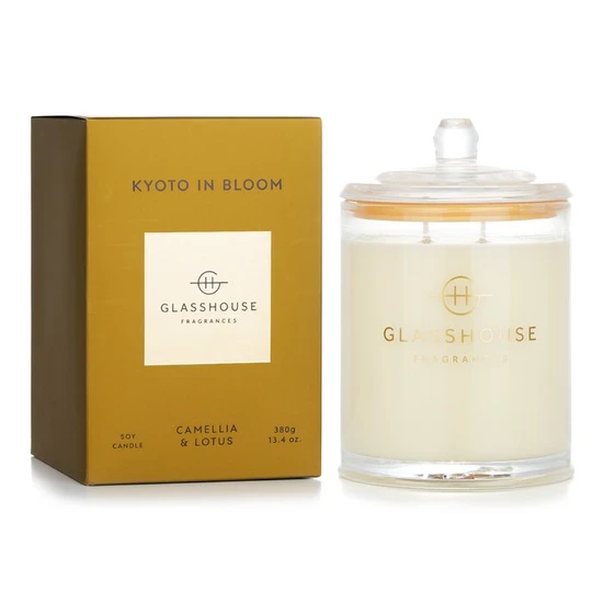 Glasshouse Fragrances Triple Scented Soy Candle Kyoto In Bloom Camellia & Lotus 380g
