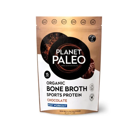 Planet Paleo Organic Bone Broth Sports Protein Chocolate 240g