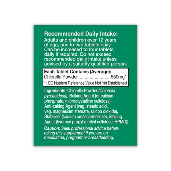 Health Aid Chlorella 550mg Tablets 60 Tablets