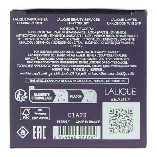 Lalique Amethyst Eau De Parfum 100ml