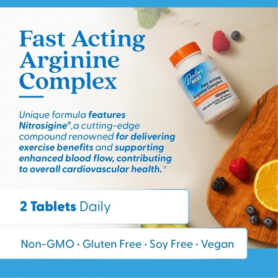 Doctor's Best Fast Acting Arginine Complex With Nitrosigine 750 mg | 60 Tabs