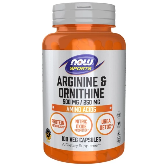 NOW Foods Arginine & Ornithine 500/Capsules 250 Capsules