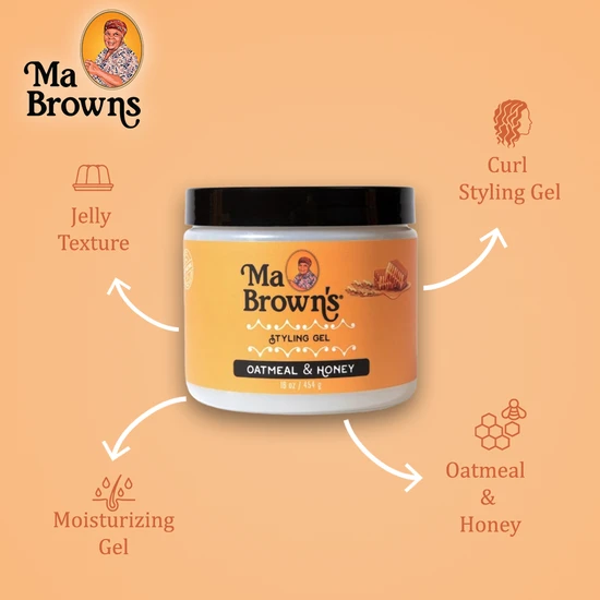 Ma Browns Styling Gel With Oatmeal & Honey 454g
