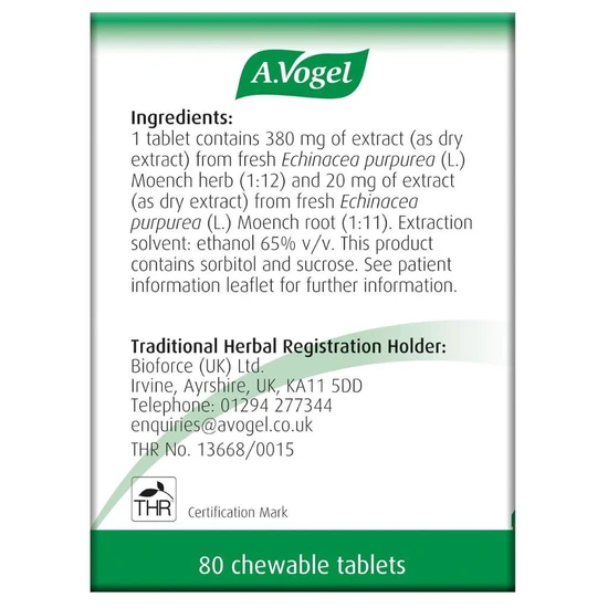 A.Vogel Echinaforce Chewable Echinacea Tablets 80 Tablets
