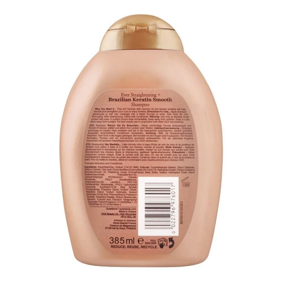 OGX® Brazilian Keratin Smooth Shampoo 385ml