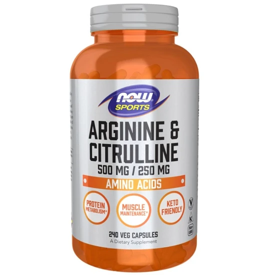 NOW Foods Arginine & Citrulline Capsules 240 Capsules