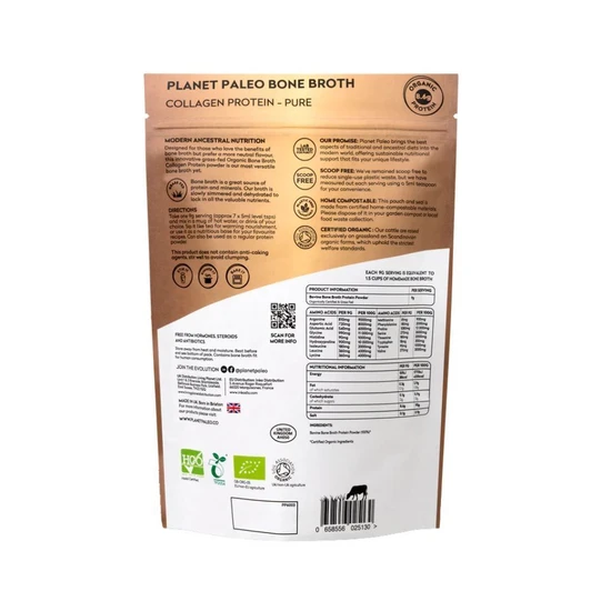 Planet Paleo Organic Bone Broth Collagen Protein Pure 225g