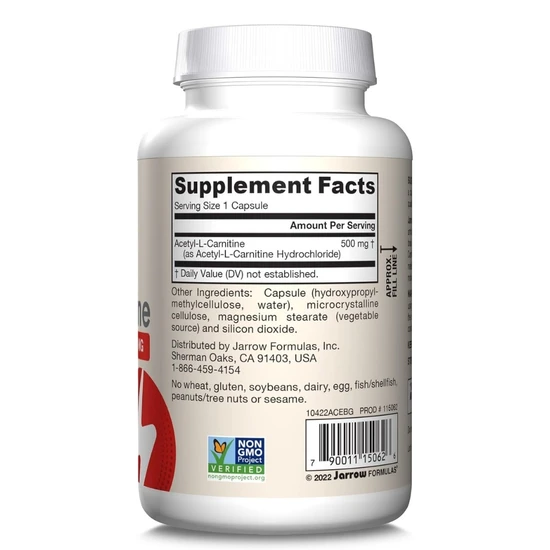 Jarrow Formulas Acetyl L-Carnitine 500 mg - 120 Veg Caps