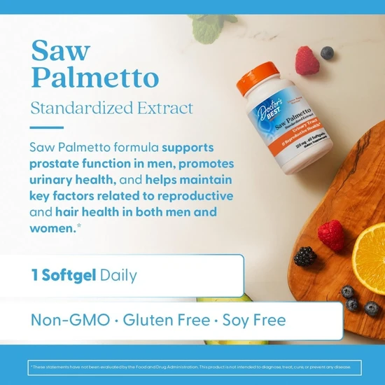 Doctor's Best Saw Palmetto Standardised Extract With Prosterol 320mg-60 Softgels