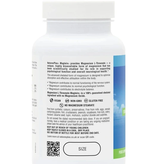 Nature's Plus Magtein Magnesium L-Threonate Capsules 90 Capsules