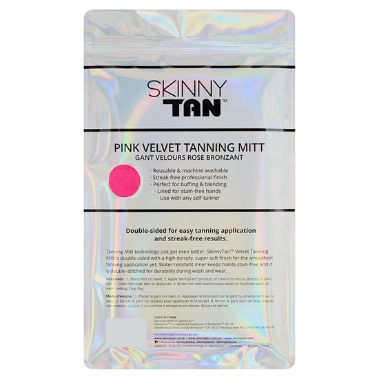 Skinny Tan Holographic Pink Velvet Tanning Mitt