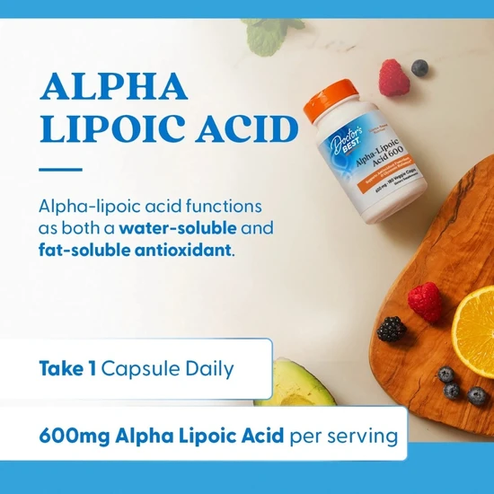 Doctor's Best Alpha Lipoic Acid 600mg Vegicaps 180 Vegicaps