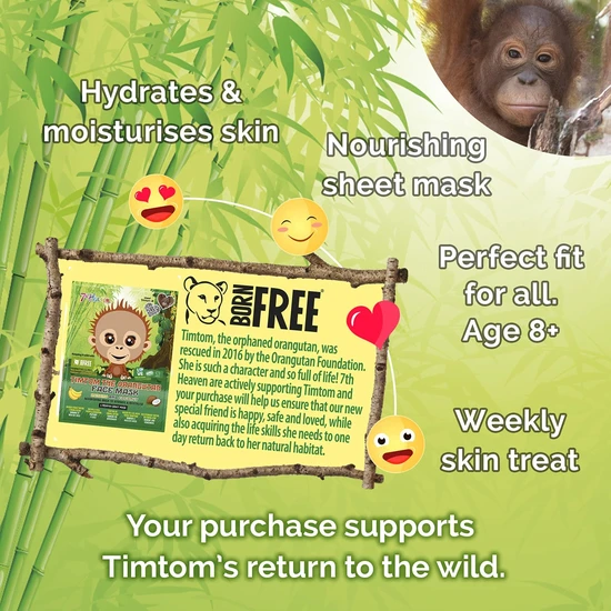 Montagne Jeunesse 7th Heaven Face Food Born Free TimTom Orangutan Sheet Mask Banana and Coconut