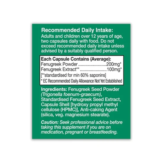 Health Aid Fenugreek 300mg Capsules 60 Capsules