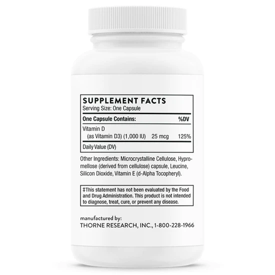 Thorne Vitamin D-1000 Capsules 90 Capsules