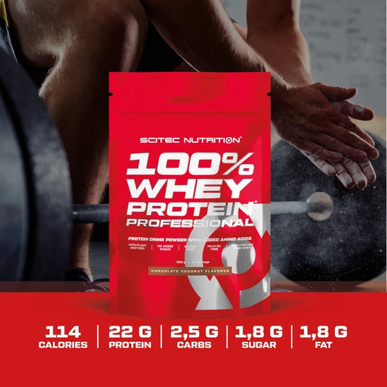 Scitec Nutrition 100% Whey Protein Professional Enhanced With Extra Amino Acids & Digestive Enzymes Gluten-Free, Lemon Cheesecake 500g