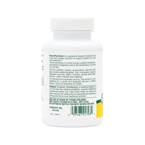 Nature's Plus Biotin 10,000mcg 90 Tablets