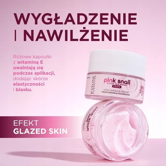 Eveline Pink Snail Moisturising Vita Capsule Cream 50ml