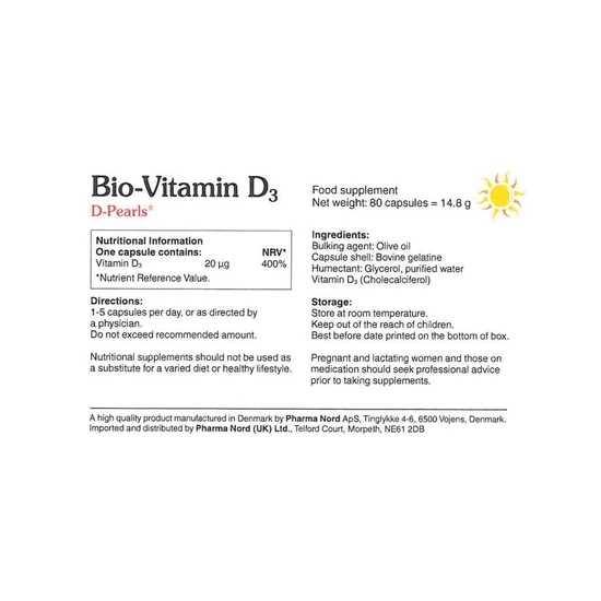 Pharmanord Bio-Vitamin D3 800iu 20mcg 90 Capsules