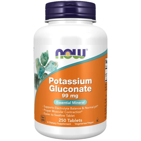NOW Foods Potassium Gluconate Tablets 99mg-250 Tablets