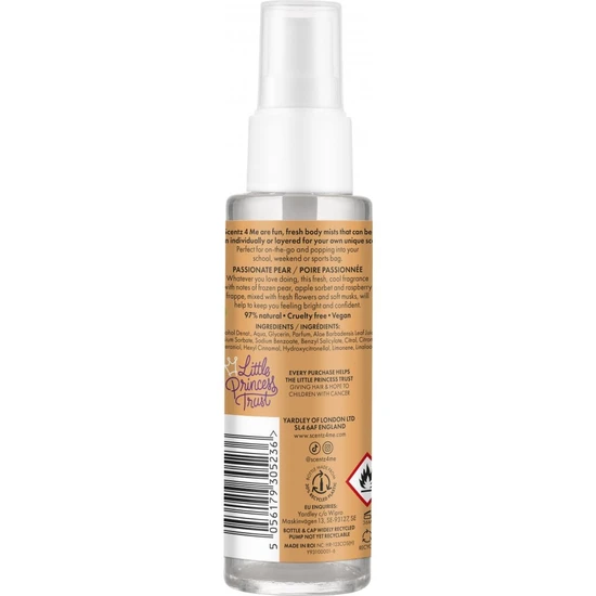 Yardley Scentz 4 Me Mellow Marshmallow Fragranced Body Mist Passionate Pear