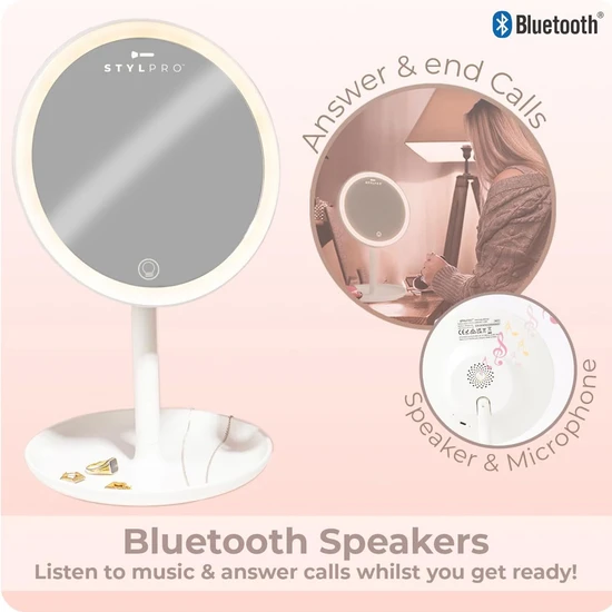Stylpro Melody Rechargeable Bluetooth Mirror