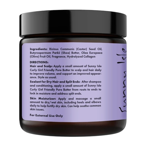 Sunny Isle Curly Girl Friendly Pure Butter 4oz