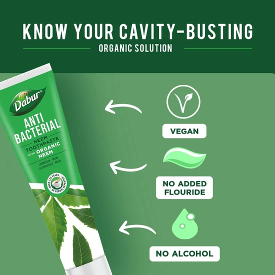 Dabur Antibacterial Organic Neem Toothpaste 100ml