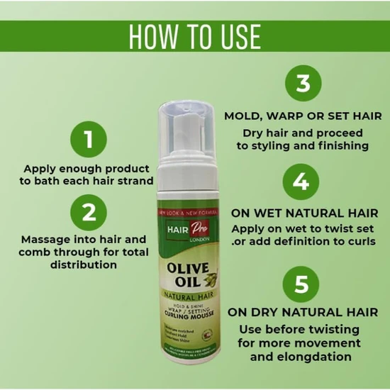 Ican London Olive Oil Hold & Shine Curling Mousse 207ml