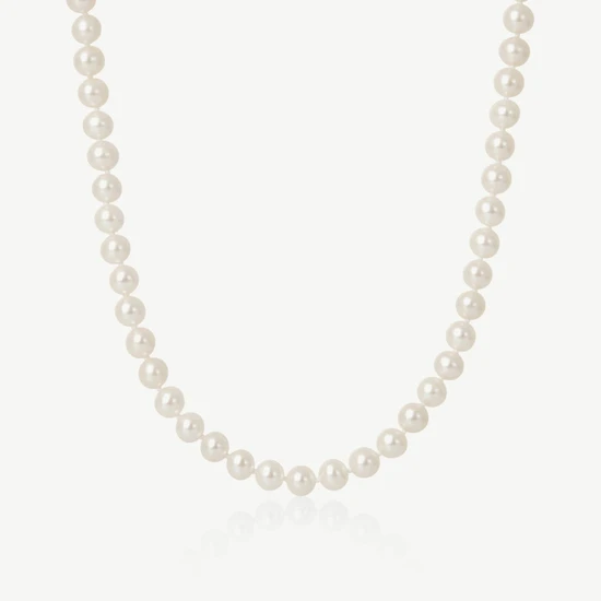 Kyoto Pearl Rae 6mm Pearl Strand Necklace 925 Sterling Silver White